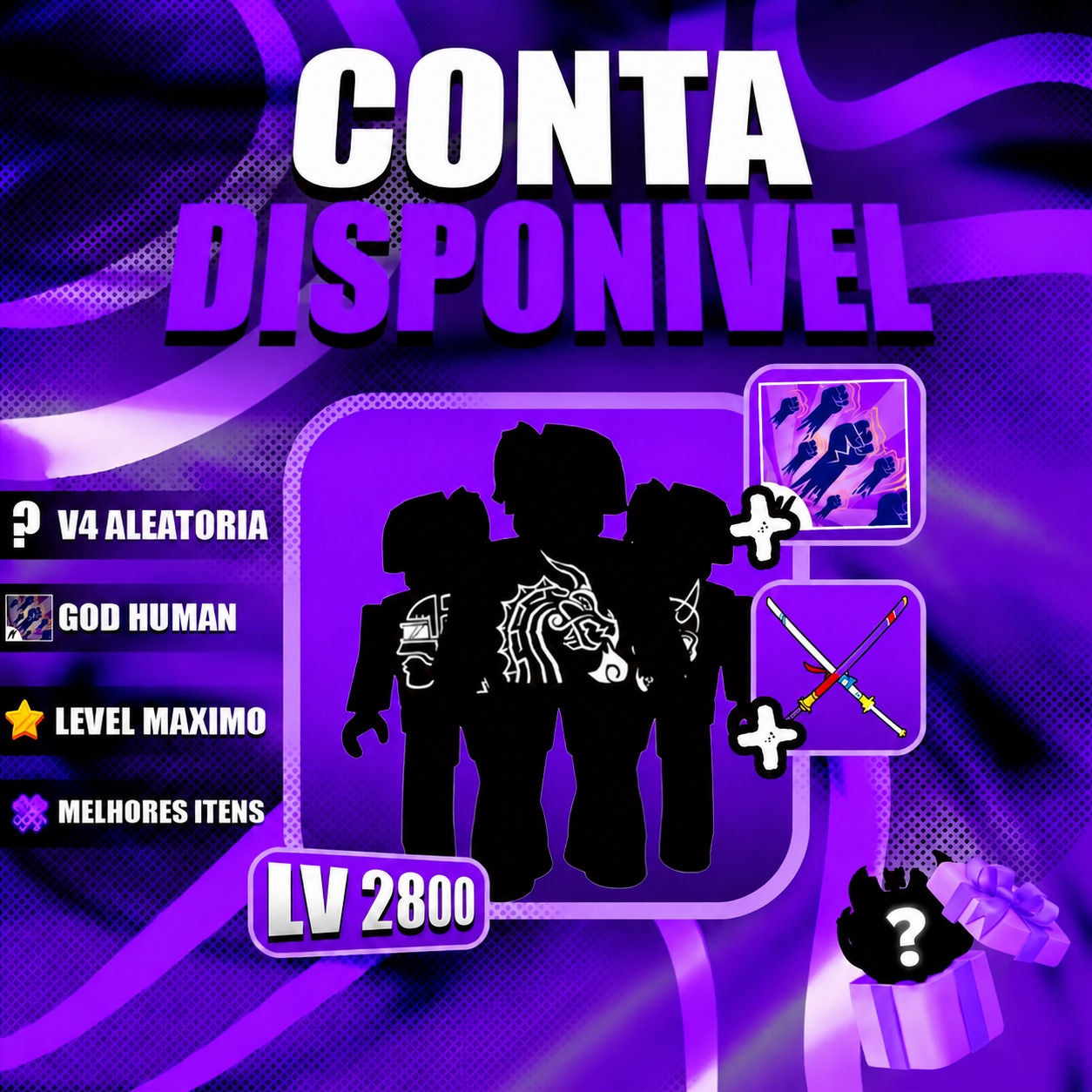 「🎲」 Raça V4 Aleatória Full + CDK + Godhuman + Level Máximo