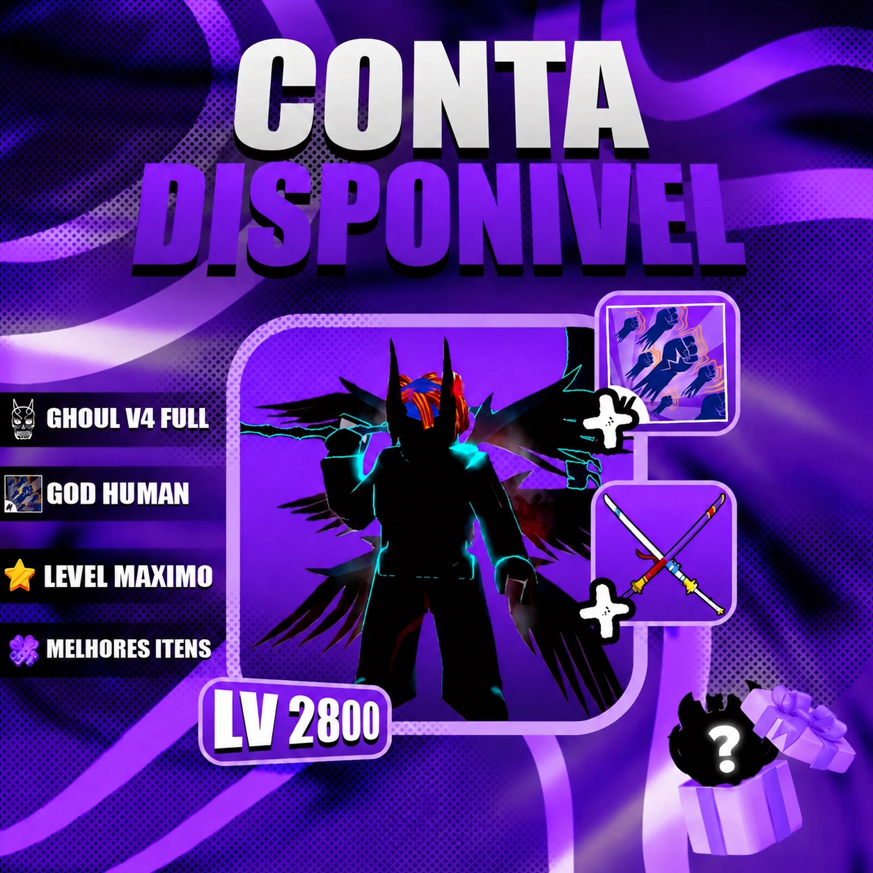 「🩸」 Ghoul Full V4 + Godhuman + Level Máximo