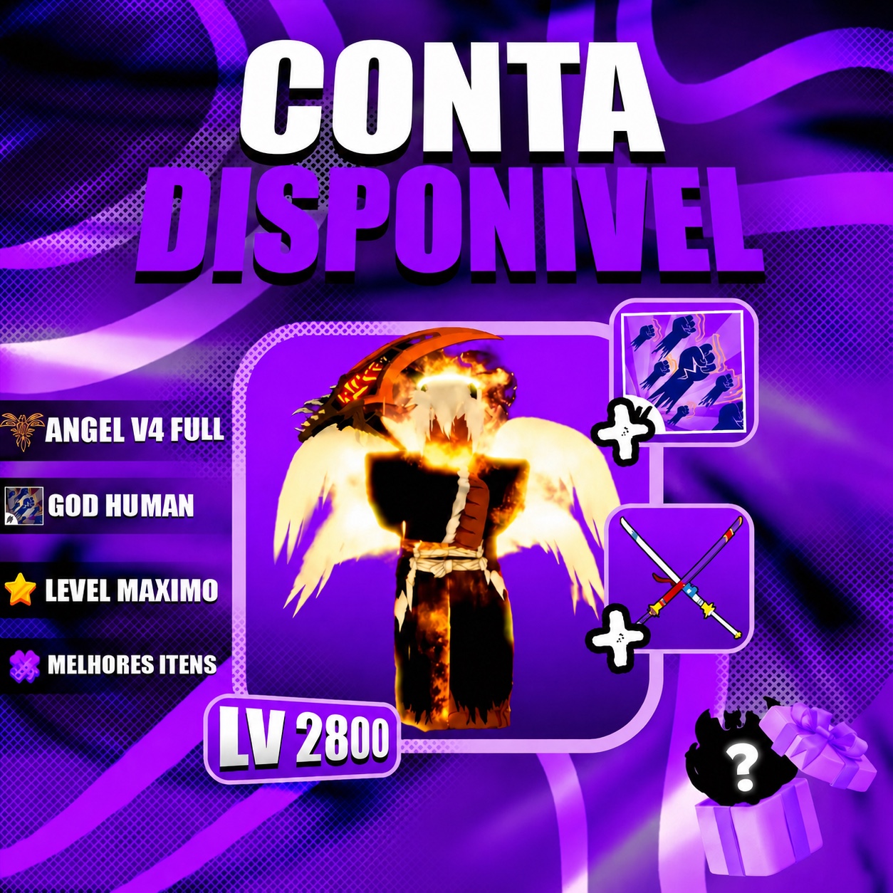 「👼」 Angel Full V4 + Godhuman + Level Máximo