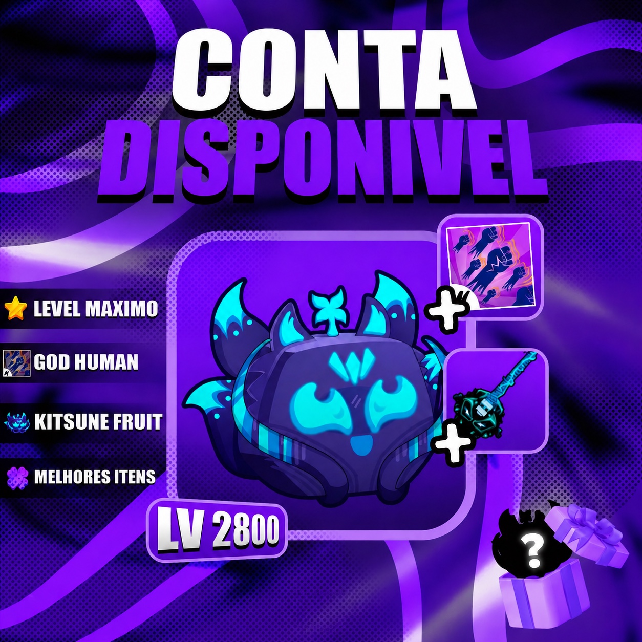 🦊 KITSUNE FRUIT + GODHUMAN + LEVEL MÁXIMO