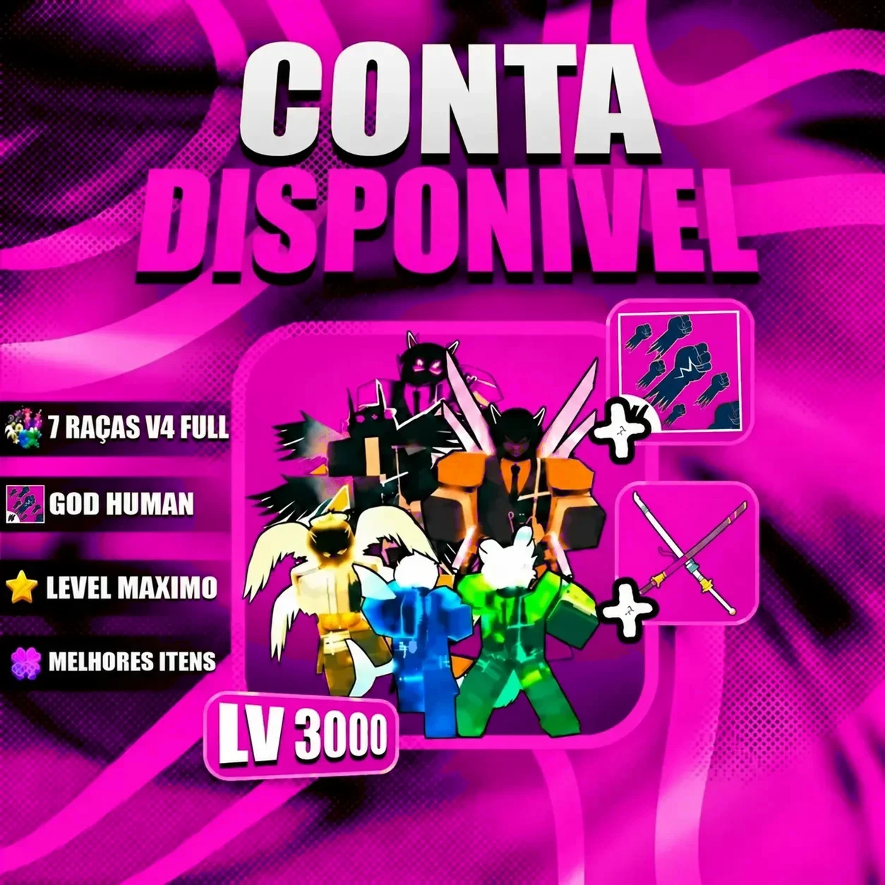 『 🧬 』 7 RAÇAS V4 FULL + GODHUMAN + LEVEL MÁX