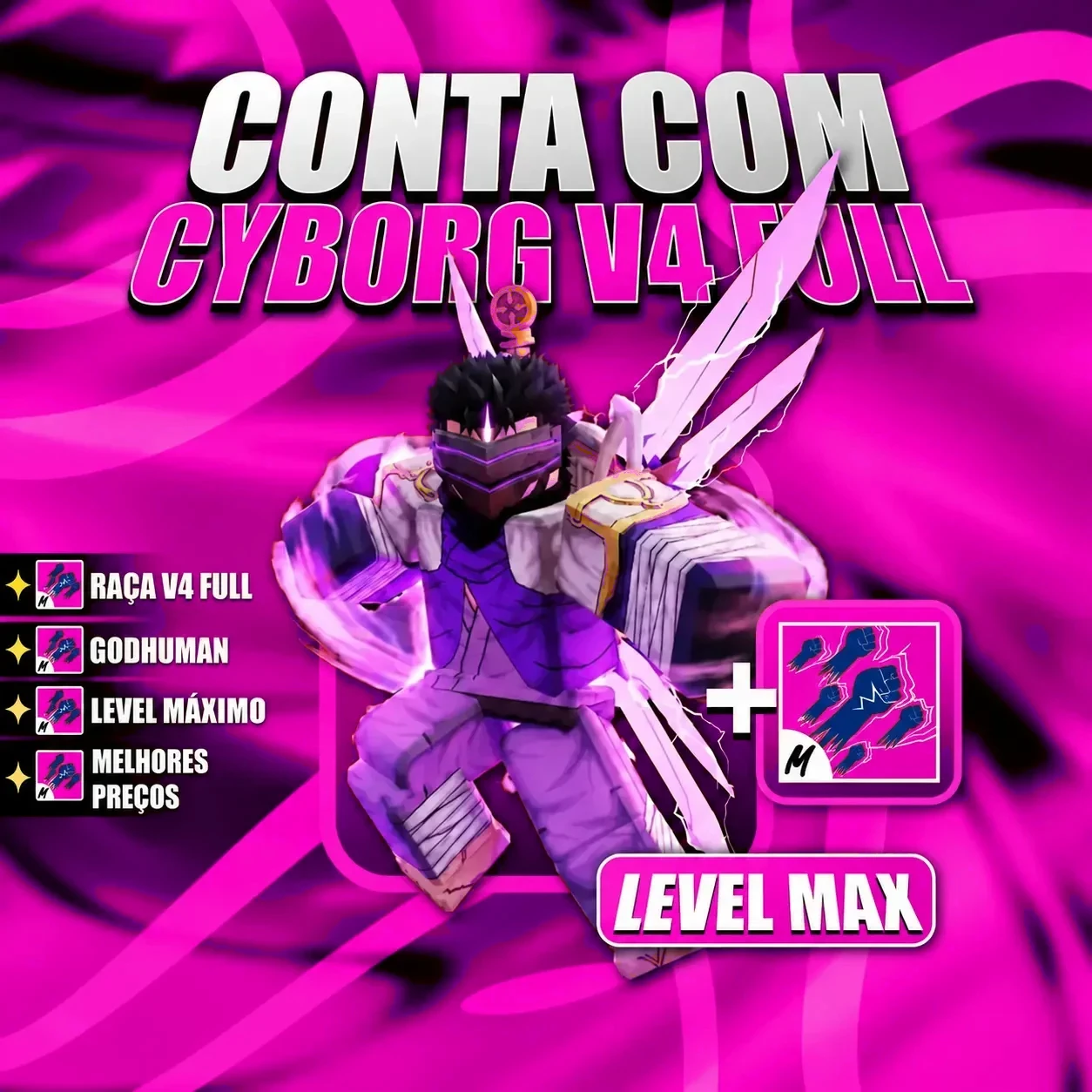 『 🧬 』 CYBORG V4 FULL + GODHUMAN + LEVEL MÁX