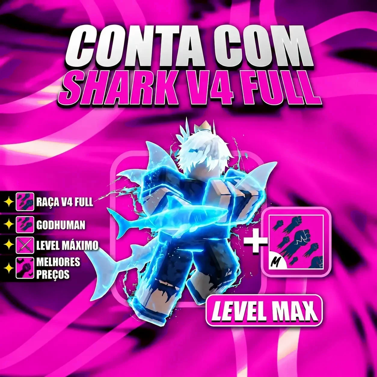 『 🧬 』 SHARK V4 FULL + GODHUMAN + LEVEL MÁX